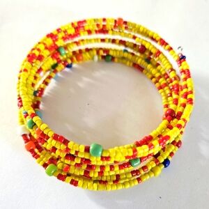 Yellow African beaded bracelet